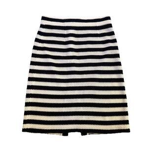 Diane Von Furstenberg DVF Concepts Navy White Striped Skirt Nautical Beachy Sz 6